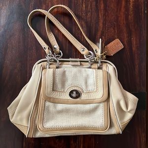 Coach Straw and Leather Small Doctor’s Bag